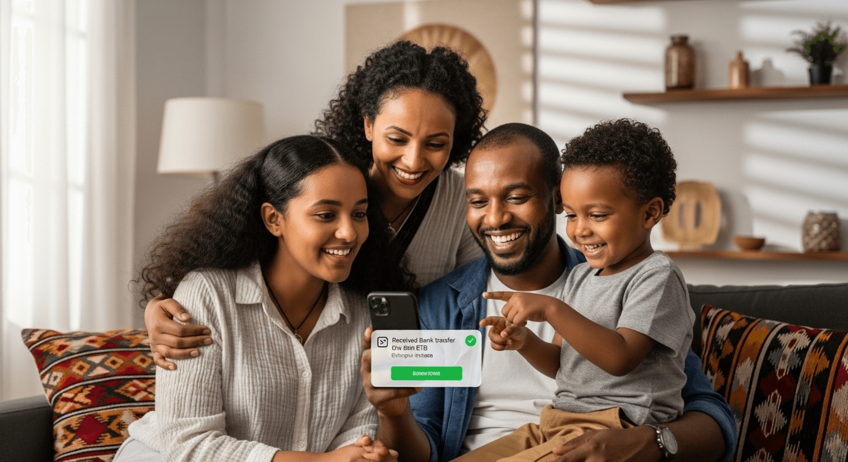 Family using Fenan Remit